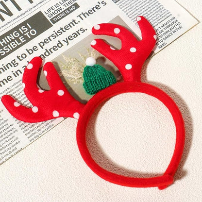 3Pcs Christmas Headbands Cute Santa Claus Antlers Xmas Hat Christmas Hair Accessories Great Fun of Festive for Christmas Party Favors Holiday Favors Photos Booth