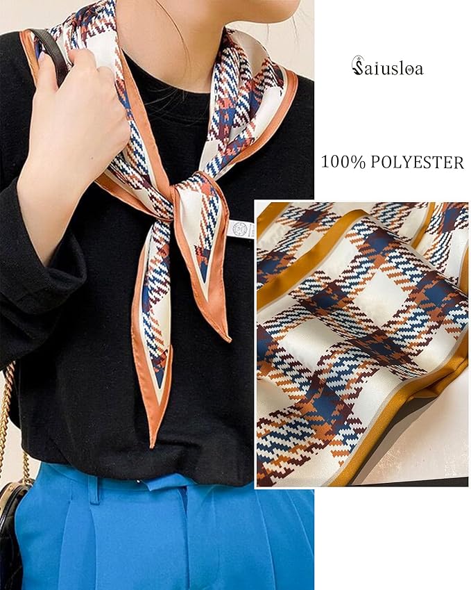 Neck Scarf For Womens Silky Head Scarves Hair Bandanas Square Scarf Fashion Accessories lightweight