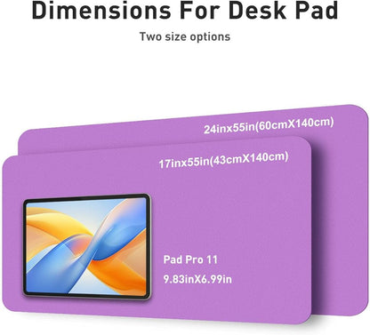 Aothia Faux Leather Desk Mat - Non-Slip PU Leather Desk Blotter, Waterproof Writing Surface, Large Desk Pad for Office & Home (Iris Violet, 55" x 24")