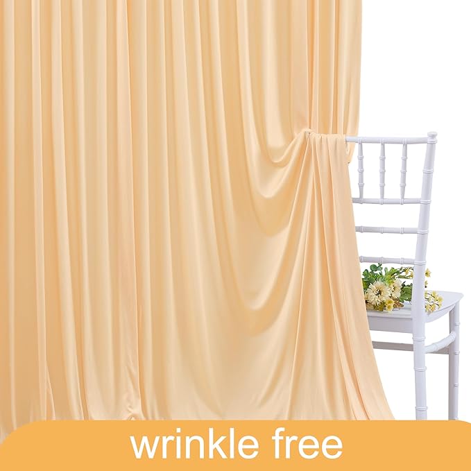 10x10 Dark Champagne Backdrop Curtain for Parties Wedding Baby Shower Wrinkle Free Photo Curtains Backdrop Drapes Fabric Decoration for Bridal Shower 5ft x 10ft,2 Panels