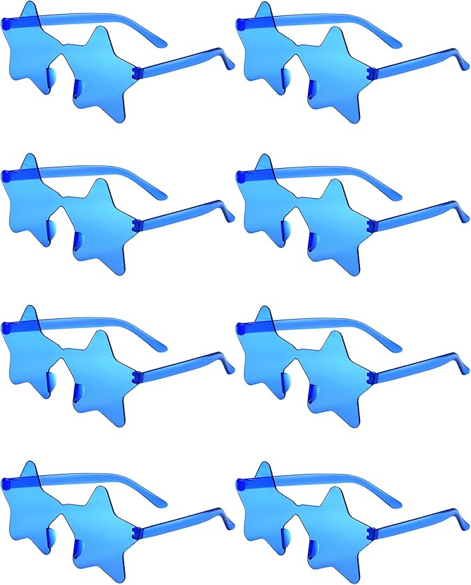 PLULON Star Sunglasses for Women Girls, Color Rimless Star Shaped Sunglasses Bulk for Adults Beach Birthday Swim Pool
