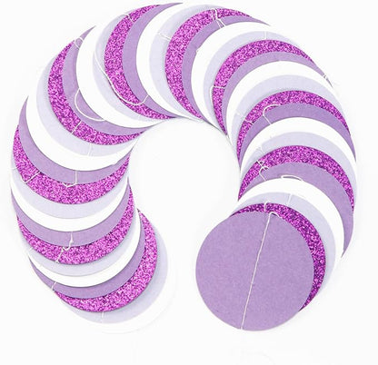 Purple-Lavender White Anniversary Party-Decoration Garland - 52Ft Women Girl Birthday Streamers Baby Bridal Shower Banner Wedding Engagement Bachelorette Graduation Lasting Surprise