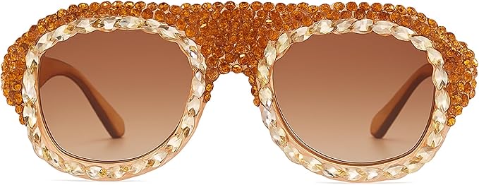 bullabulling Vintage Pilot Rhinestone Sunglasses Women Fashion Diamond bling party Sun Glasses Crystal Shades UV400