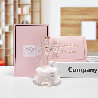 Miofula Preserved Flower Rose Birthday Gifts for Mom, Angel Figurines with Forever Real Rose Gifts for Her Mom Grandma, Angels Gifts for Mothers Day Christmas Anniversary Thanksgiving Birthday Gifts