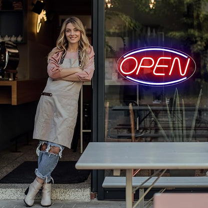 Neon Open Signs for Business, Super Bright LED Open Sign, Open Neon Sign with ON/OFF Switch, Neon Light Up Sign for Window Party Wall Store Shop Bars Coffee Salon Club Hotel