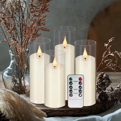 24-Pack A-Series Acrylic LED Flameless Candles with Remote Control,Outdoor Indoor - Perfect for Home Decor,Christmas, Parties, and Special Occasions