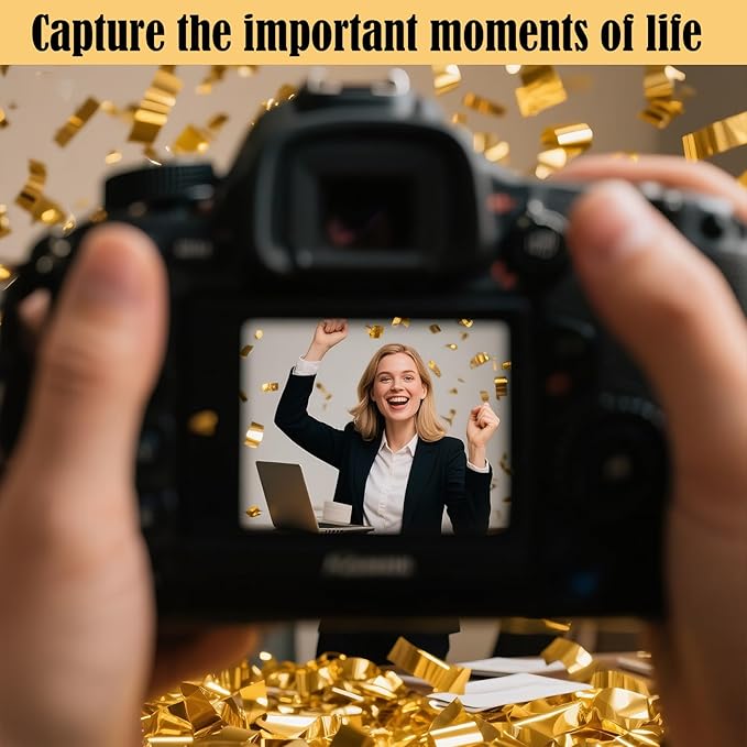 5-Pack Gold Confetti Poppers, 12-Inch Recyclable Confetti Cannons for Weddings, Birthdays, Graduations, and Festive Gatherings.