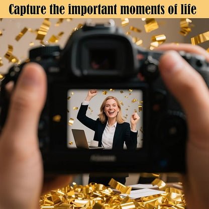5-Pack Gold Confetti Poppers, 12-Inch Recyclable Confetti Cannons for Weddings, Birthdays, Graduations, and Festive Gatherings.