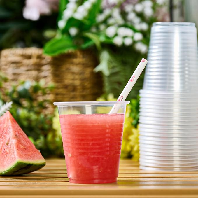 Lilymicky 1000 PACK 5 oz Clear Plastic Cups, Small Disposable Drinking Cups, 5 Ounce Clear Beverage Tumbler for Tasting, Drinking, and Party