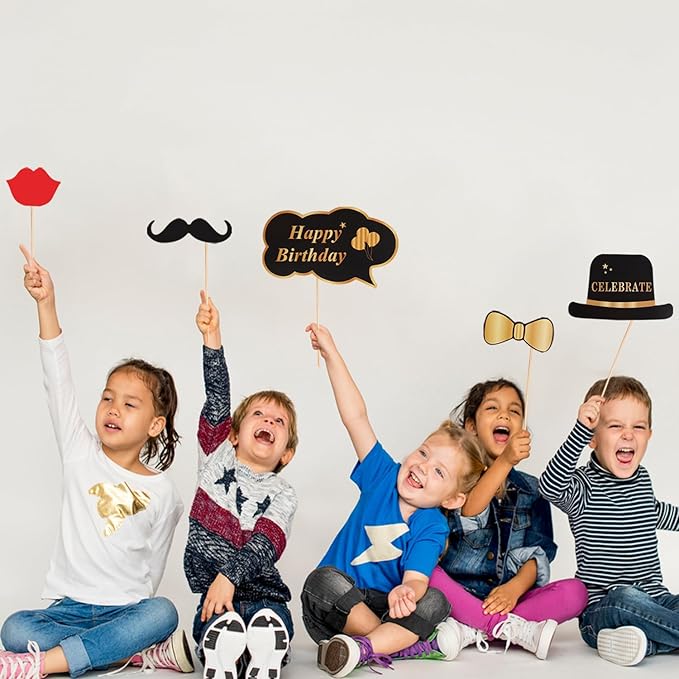 LINGTEER Happy 13th Birthday Party Photo Booth Props,Cheers to 13th Birthday Thirteen Years Old Bday Party Centerpieces Props Decorations Sign.