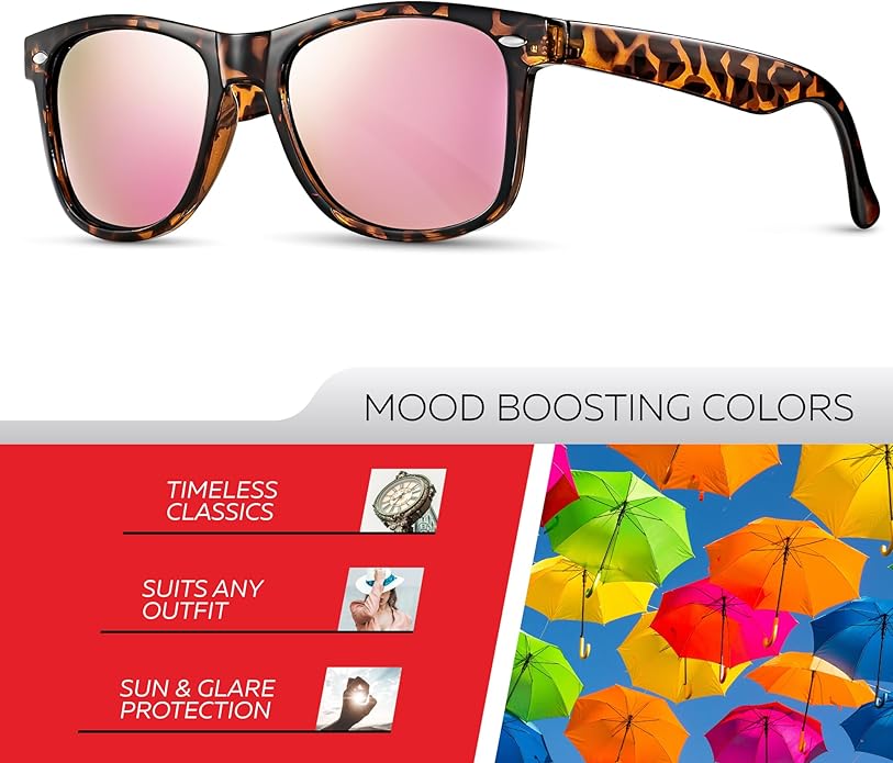 Retro Rewind Polarized Sunglasses for Men and Women - UV Protection Classic Sun Glasses