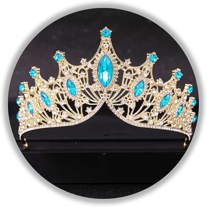 TAROSE Silver Tiaras for Women and Girls, Crystal Gold Crowns for Women, Hair Accessories for Bride/Halloween/Prom/Birthday