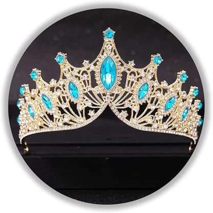 TAROSE Silver Tiaras for Women and Girls, Crystal Gold Crowns for Women, Hair Accessories for Bride/Halloween/Prom/Birthday