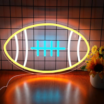 Football Neon Sign For Home Décor,Bedroom Decor,Led Sign,Room Neon Sign,Gym Decor,Sports Neon Sign,Men Women Wall Décor Gift Size 16''
