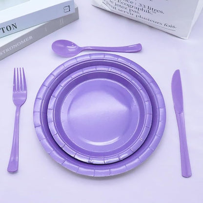 150 Pcs Purple Plastic Silverware, Purple Utensils, Silverware Set Includes 50 Plastic Forks, 50 Spoons, 50 Knives Disposable for Birthday, Celebration, Baby Shower
