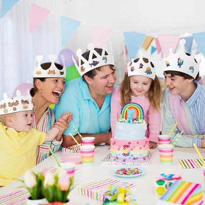 Thenshop 280 Pcs White Paper Crowns for Kids to Decorate Blank Birthday Party DIY Decoration Crowns for Kids Princess Queen(Classic Style)