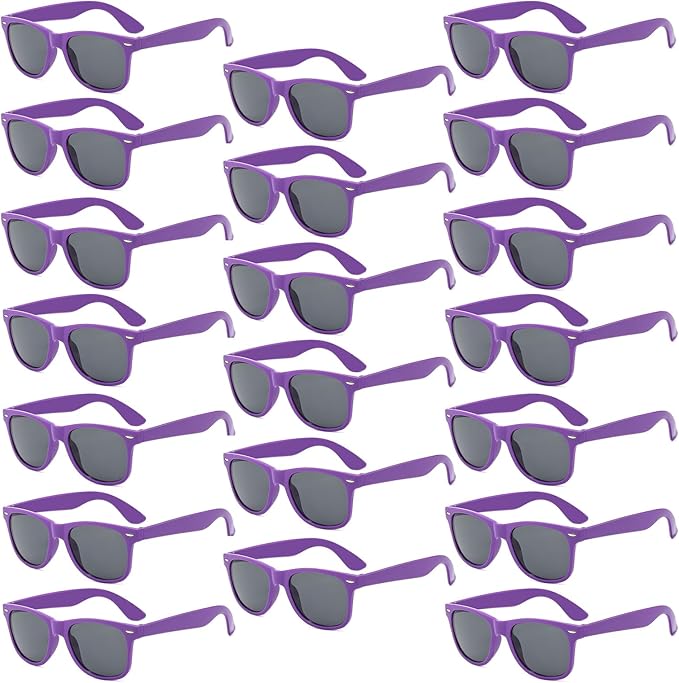 Pibupibu 10/20 Packs Adults Wholesale Neon Colors Square Retro Style Party Favors Sunglasses