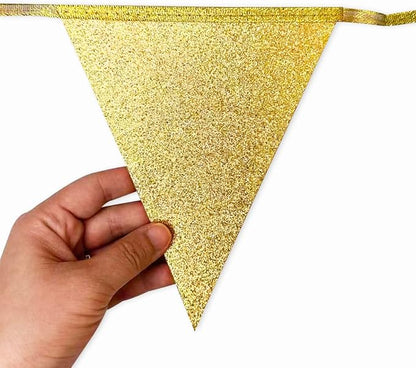 Burgundy Beige Gold Party Pennant Banner Flag Maroon Gold Hanging Glitter Paper Triangle Bunting for Graduation Birthday Bridal Shower Wedding Bachelorette Anniversary Baby Shower Party Decorations