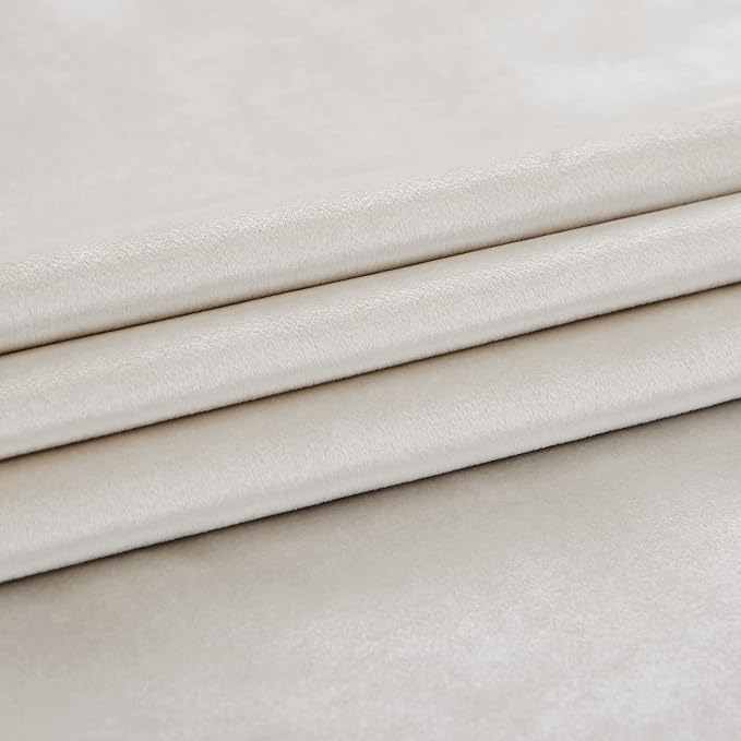 PRIMROSE Cream Ivory Curtains 96 inch for Living Room,2 Panels Drapes Blackout Rod Pocket Back Tab Window Treatment Room Darkening Thick Decorative Curtains for Bedroom