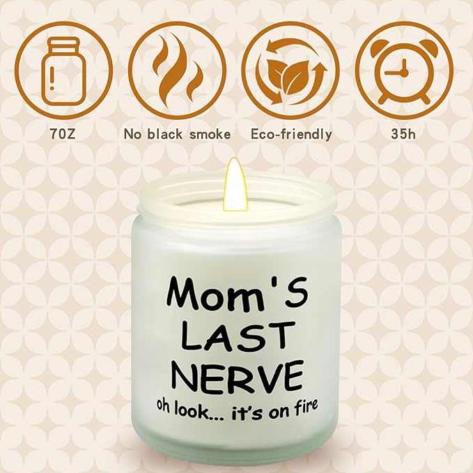 Lihome Vanilla Coconut Scented Jar Candle, Mom's Last Nerve, 7oz, Gift Boxed
