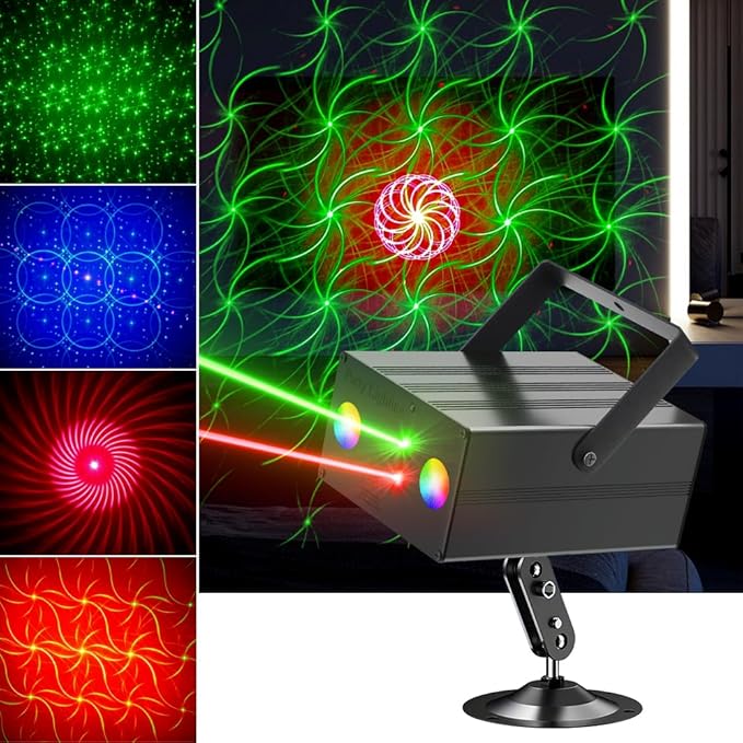 Party Lights Dj Disco Light Disco Ball Stage Strobe Lights RGB/LED Projector Sound Activated with Remote Control for Parties Xmas Club Bar Gift Birthday Rave，Film Stage Lighting Apparatus.