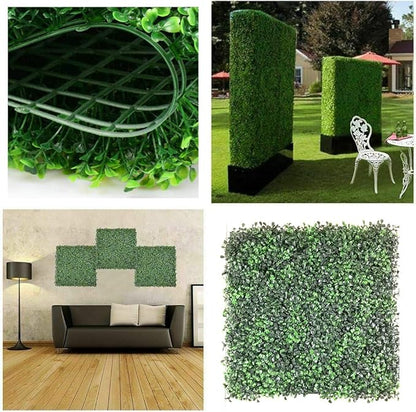 ZXMOTO 20"x20" Artificial Boxwood Hedge Panels 12PCS Artificial Boxwood Panels Topiary Hedge Plant Faux Grass Wall Decoration Faux Greenery Wall Panel for Indoor Outdoor Garden Backyard Home Decor