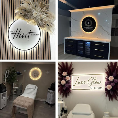 Custom Logo Business Neon Sign, Personalized Backlit Illuminated Sign for Business, Metal Floating Logo Signs for Wall Decor Store Beauty Salon Nail Hair Studio