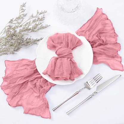 Socomi Mauve Cheesecloth Napkins Fall Thanksgiving Cheese Cloths Gauze Set of 10 Boho Washable Dinner Table Napkins for Wedding Party Baby Shower Birthday Party Decor