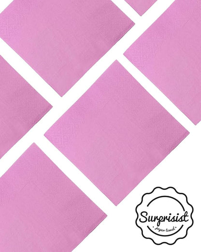 Light Pink Cocktail Napkins 5 * 5inch disposable Beverage Napkin paper for Cocktail, Wedding, Dinner，Birthday Party Dessert Wine Paper Napkins（ 120 Count）