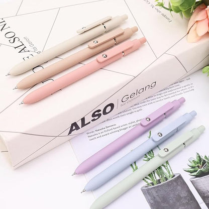 6Pcs Gel Pens 0.5mm Fine Point Black Ink Pens With Smooth Writing,Quick Dry Pens For Journaling,Valentines Day Office Writing Supplies for Women Nurse(Macaron)