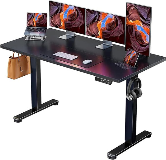 ErGear Height Adjustable Electric Standing Desk, 63 x 28 Inches Sit Stand up Desk, Memory Computer Home Office Desk, Carbon Fiber Black