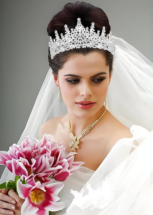 Crystal Tiara Crown for Women, Rhinestone Queen Headband Wedding Bridal Hair Accessories, Princess Crown for Birthday Prom Quinceañera Party Pageant Halloween Cosplay