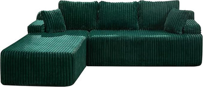 Hobestluk Modular Sectional Sofa Couches L-Shape Couch 3 Seat Modular Sofa Memory Foam Sectional Couches for Living Room, Cloud Couch with Oversized Chaise (108" Left Facing Chaise)