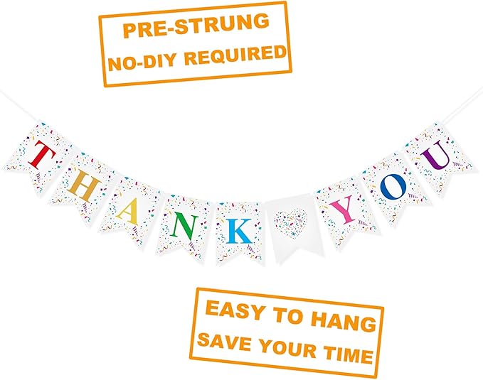 Thank You Banner for Teacher Doctor Staff Employee Appreciation Week Decorations Thank You Garland Bunting for Graduation Backdrop Nurse's Day Party Supplies Home Office Classroom Decor