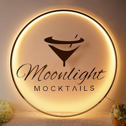 Custom Logo Business Neon Sign, Personalized Backlit Illuminated Sign for Business, Metal Floating Logo Signs for Wall Decor Store Beauty Salon Nail Hair Studio