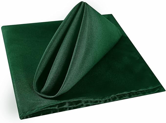 Cloth Napkins 20x20 inch Washable Polyester Dinner Napkins Soft Table Napkins for Wedding Party Dining Banquet(Hunter,12PCS)