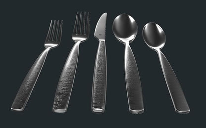 Engraved Silverware Set for 8 | 18/10 Stainless Steel Flatware with Mirror Finish and Engraved Handles | Heavy-Duty, Dishwasher Safe, Built to Last (40-Piece, Mezzano Engraved)