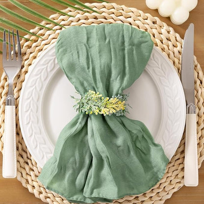 Socomi Green Cheesecloth Napkins Sage Fall Thanksgiving Cheese Cloths Gauze Set of 36 Boho Washable Dinner Table Napkins for Wedding Party Baby Shower Birthday Party Decor