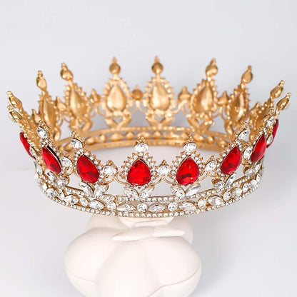FORSEVEN Queen Crown Rhinestone Wedding Crowns and Tiaras for Women Costume Party Hair Accessories Princess Birthday Crown Crystal Bridal Crown Christmas Decorations Headband