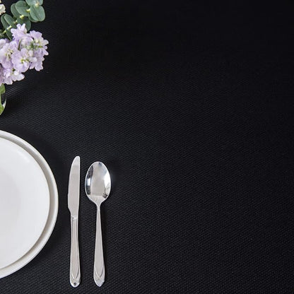 maxmill Textured Rectangular Tablecloth Water Resistance Antiwrinkle Spillproof Soft Jacquard Table Cloth for Dining Room, Buffet Banquet Parties and Holiday Dinners, 60 x 104 Inch, Black