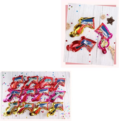 Fydun Party Confetti Poppers, Handheld Confetti Shooters, 10Pcs Inflatable Balloon Toy Birthday Wedding Graduation Party Supplies, Mixed Color