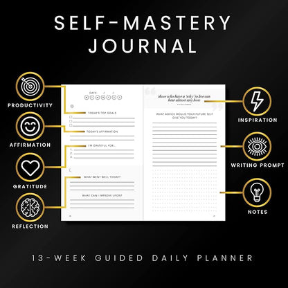 Self-Mastery Journal for Men - Gratitude Journals – 5 Minute Journal - Reflection Manifestation Journals for Mindfulness – Self Care Journal – Goal / Guided Gratitude Journal for Women & Men