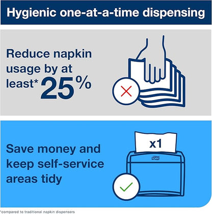 Tork Xpressnap® White Dispenser Napkin N4, One-at-a-Time Dispensing,1-ply, 1/4 Fold, 13" x 8.5 ", 12 x 500 Napkins, 109080