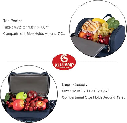 ALLCAMP Picnic Basket Backpack Cooler for 4 Person with 2 Insulated Cooler Compartment, Detachable Bottle/Wine Holder, Fleece Blanket, Plates and Cutlery for Family,Couple and Friend gatherings (Blue)