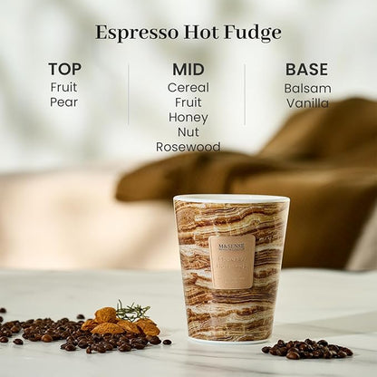 M&SENSE Espresso Hot Fudge Scented Candles for Home, 3 Wick Highly Scented Jar Candle, 14.1 Oz 80H Long Lasting Burning Christmas Candle for Women, Aromatherapy Candles for Holiday Christmas Gift