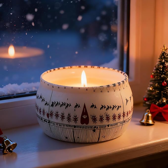 Mystical Scented Candle Gift Set, 6 Large 5.5 oz Celestial Metal Jars with Zodiac Designs, Long-Lasting Aromatherapy Scents, Holiday & Christmas Gift Set for Women