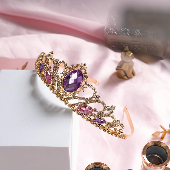 Princess Crown Sparkle Gold Crown Headband Princess Dress Up Accessories for Halloween Christmas Party