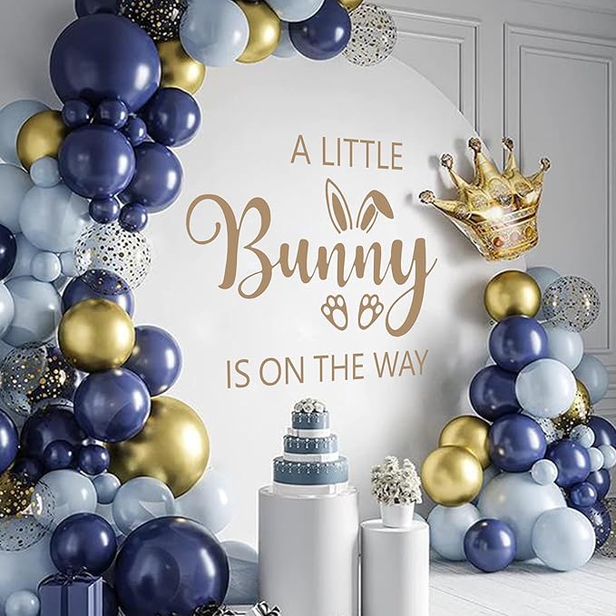 A Little Bunny is On The Way Sign Balloon Arch Decor Sticker，Baby Shower Party Rabbit Themed Decal Sign，Gender Reveal Party Decorations, for Spring Easter Rabbit Themed Baby Shower