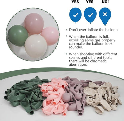 Baby in Bloom Balloon Arch Kit 139Pcs Dusty Pink and Sage Green Balloons White Sand Balloon Garland for Boho Baby Shower Wedding Bride Anniversary Birthday Bridal Bear Theme Decorations