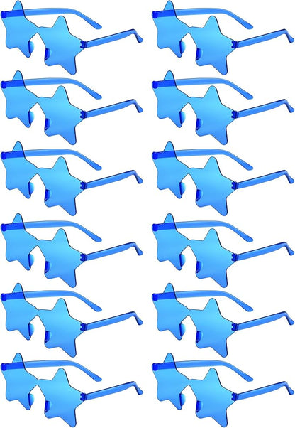 PLULON Star Sunglasses for Women Girls, Color Rimless Star Shaped Sunglasses Bulk for Adults Beach Birthday Swim Pool